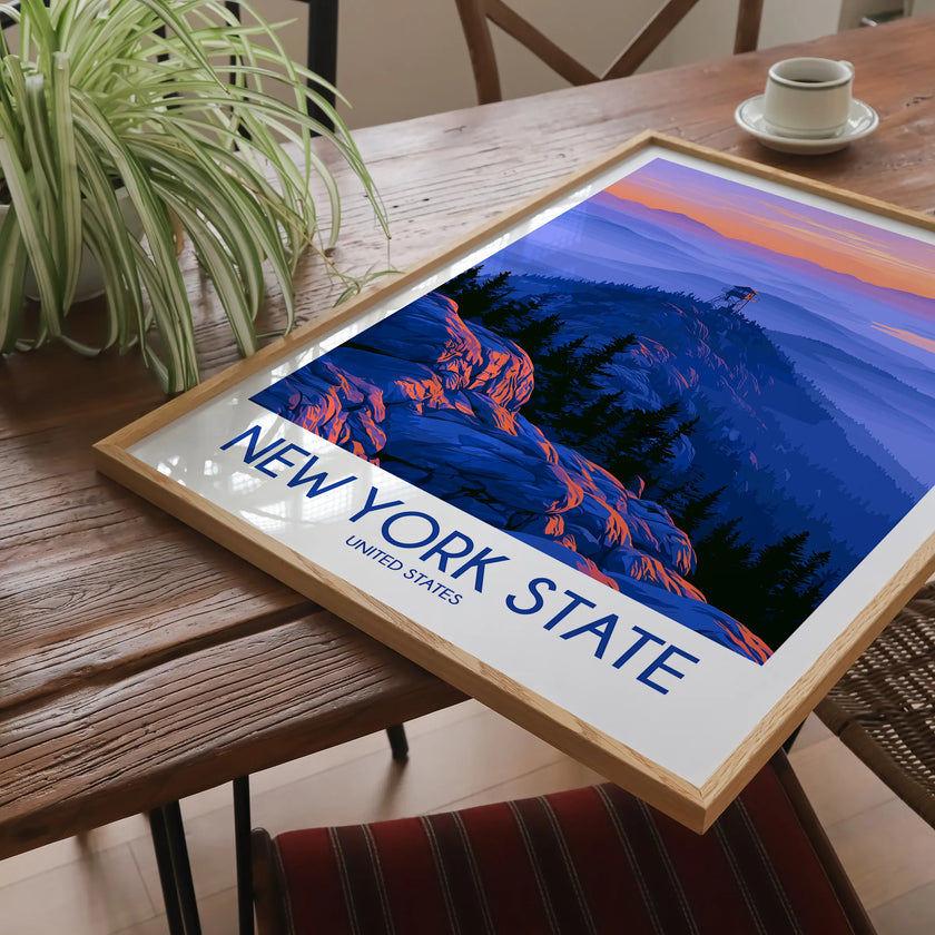 New York State Retro Travel Illustration
