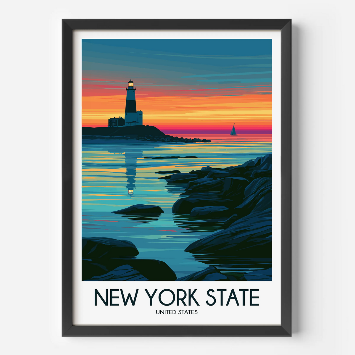 New York State Souvenir Poster Print