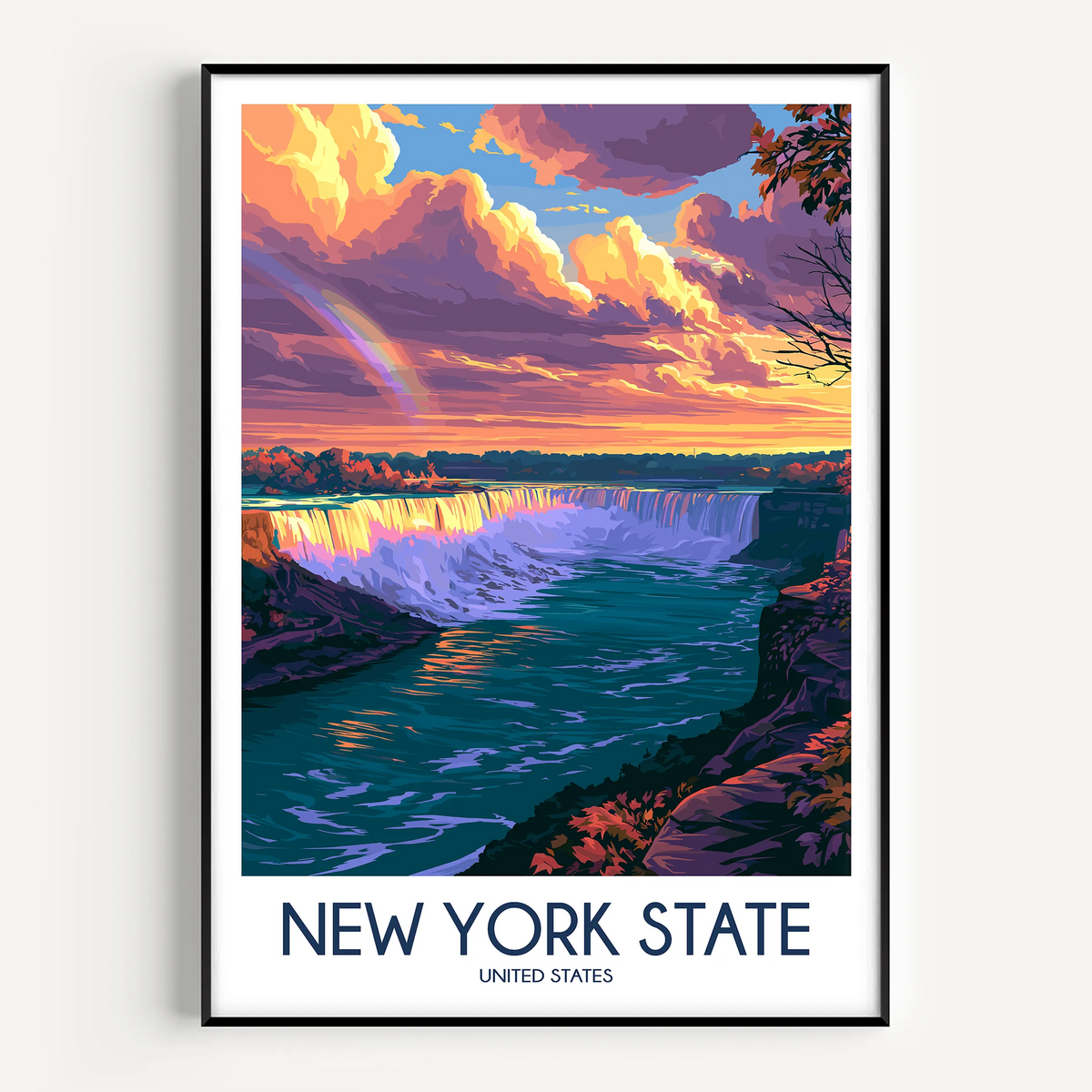 New York State Vintage Style Print