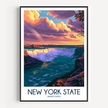 New York State Vintage Style Print