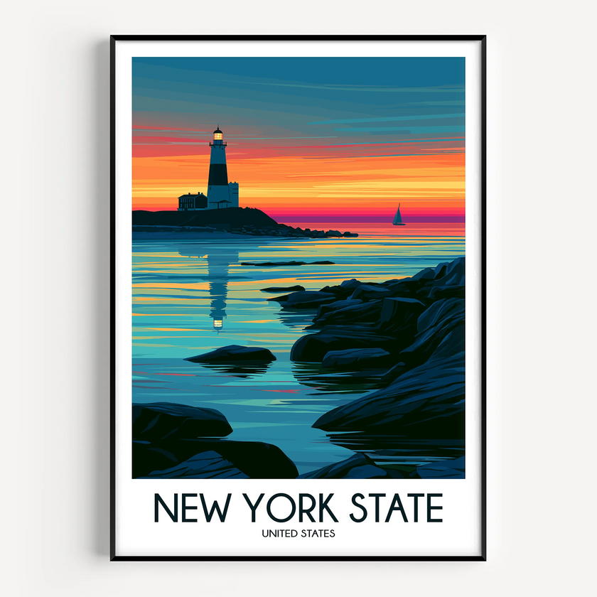 New York State Vintage Style Print
