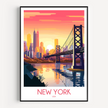 New York Vintage Style Print