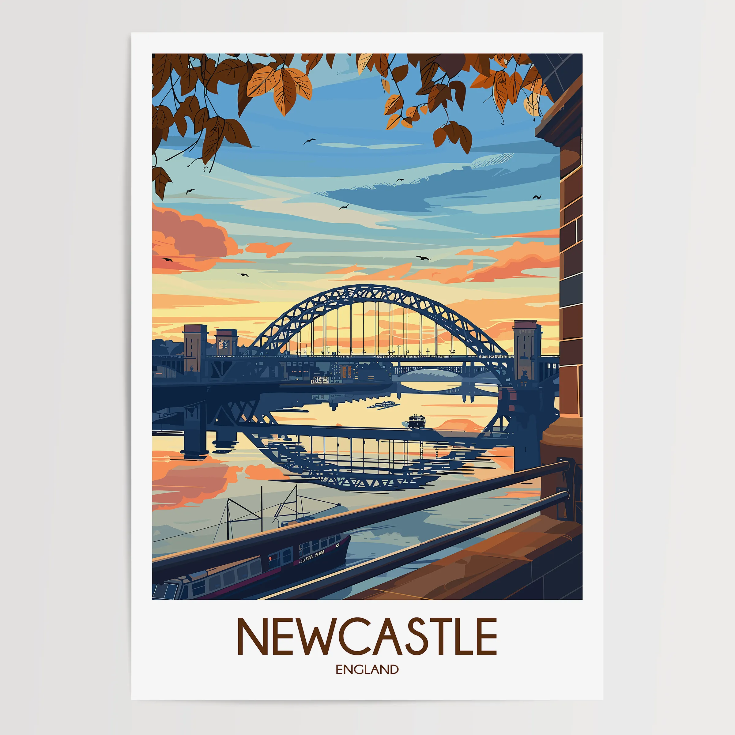 Newcastle Modern Travel Poster