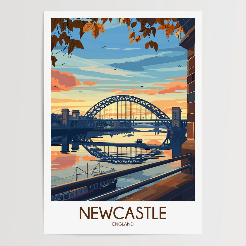 Newcastle Modern Travel Poster