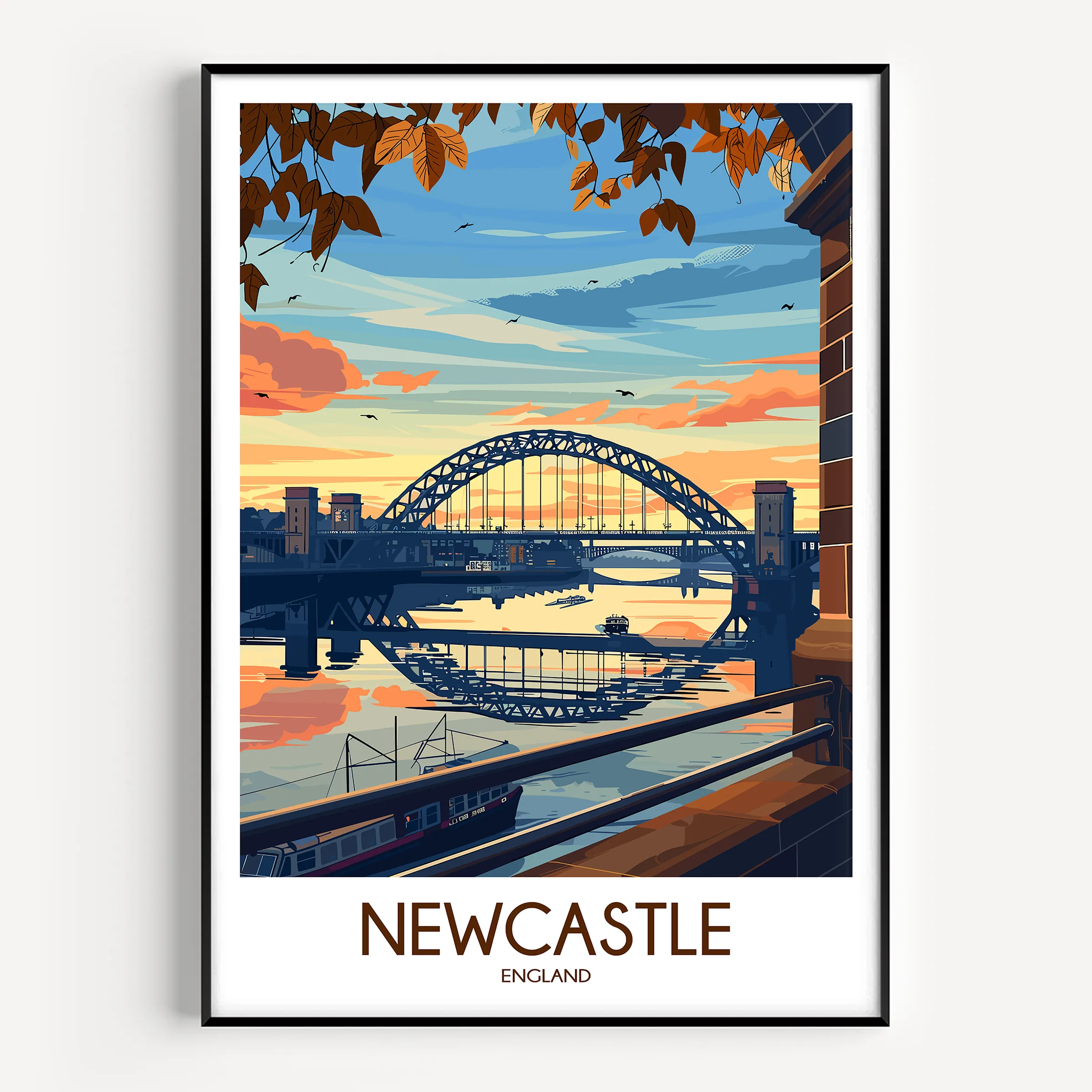 Newcastle Retro Travel Illustration