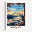 Newcastle Retro Travel Illustration