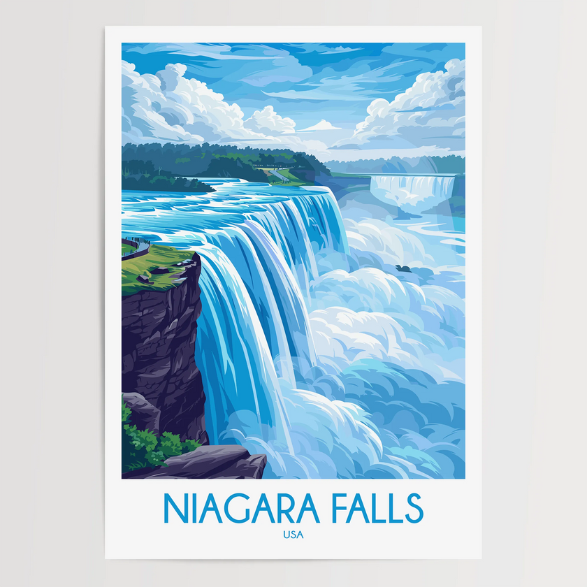 Niagara Falls Modern Travel Poster