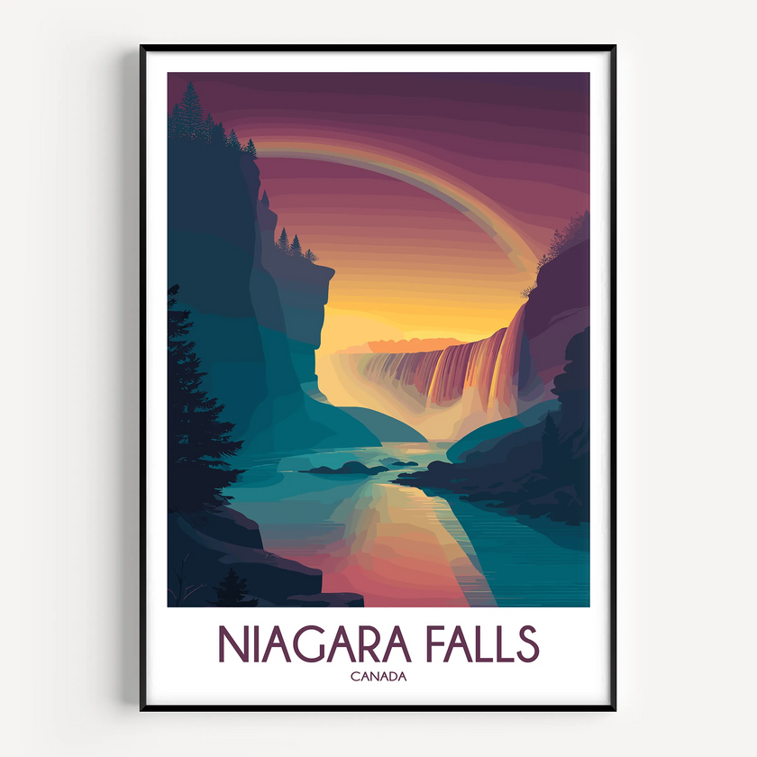 Niagara Falls Modern Travel Poster