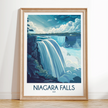 Niagara Falls Retro Travel Illustration