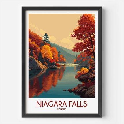 Niagara Falls Retro Travel Illustration