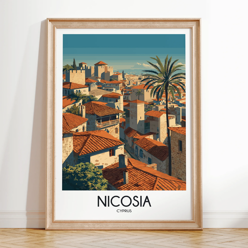 Nicosia Retro Travel Illustration