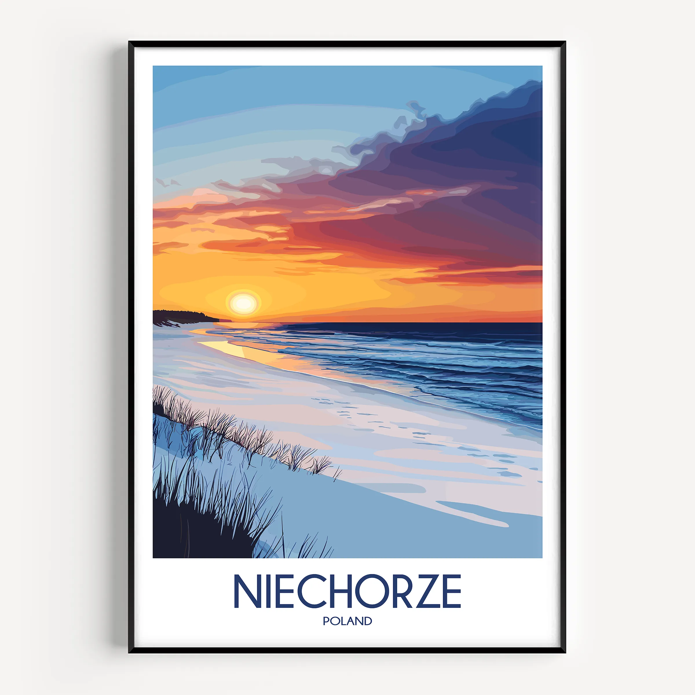 Niechorze Retro Travel Illustration