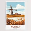 Norfolk Retro Travel Illustration