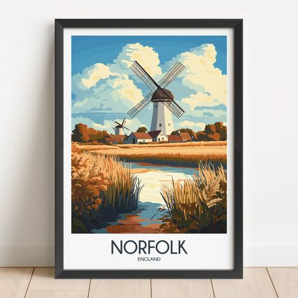 Norfolk Retro Travel Illustration