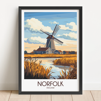 Norfolk Retro Travel Illustration