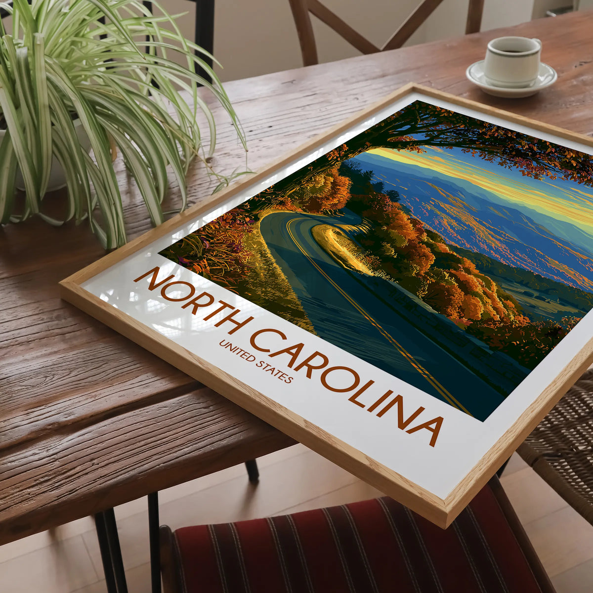 North Carolina Retro Travel Illustration