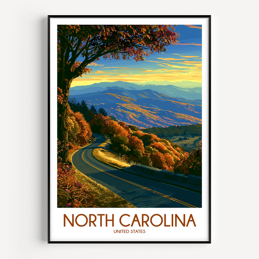 North Carolina Souvenir Poster Print