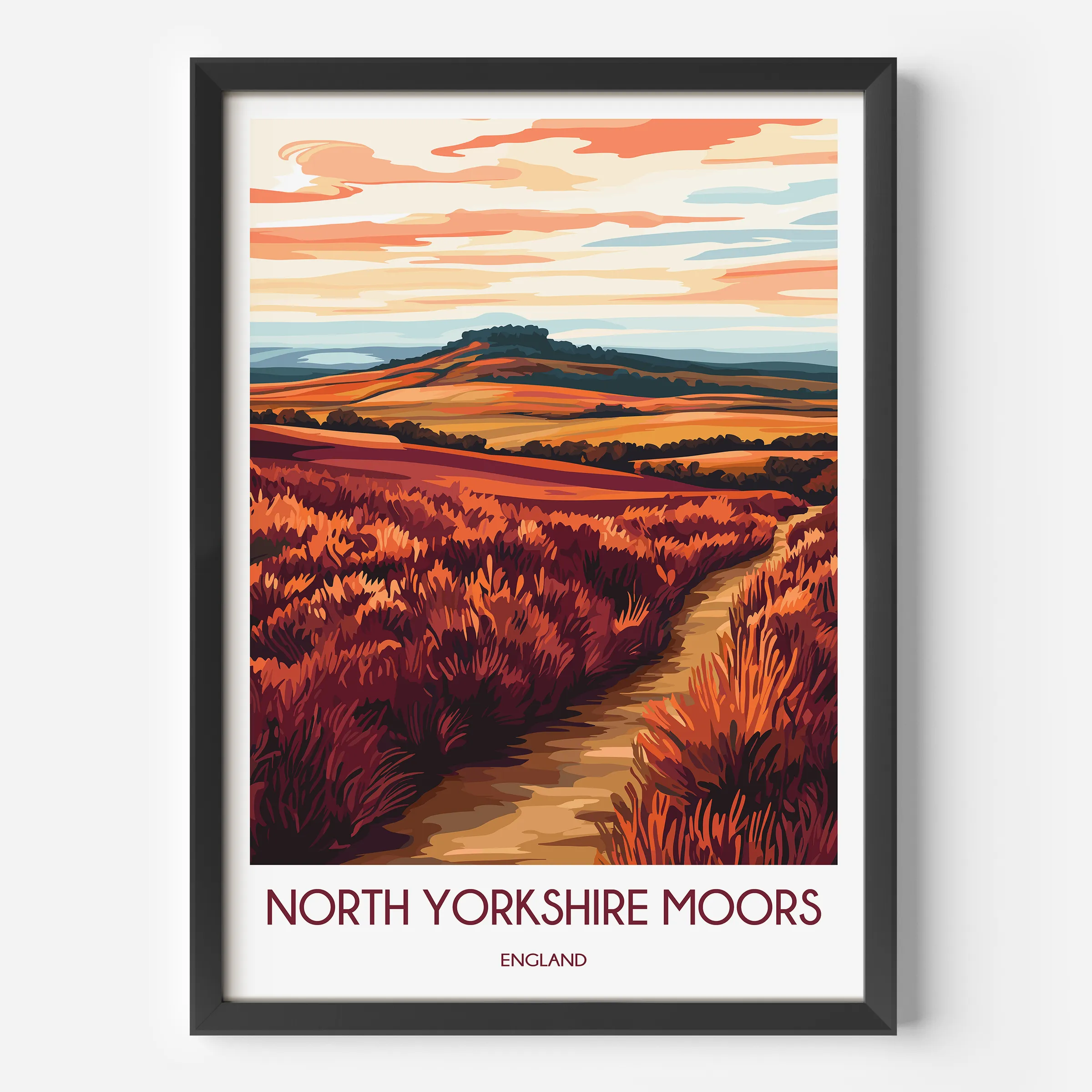 North Yorkshire Moors Minimalist Wall Art