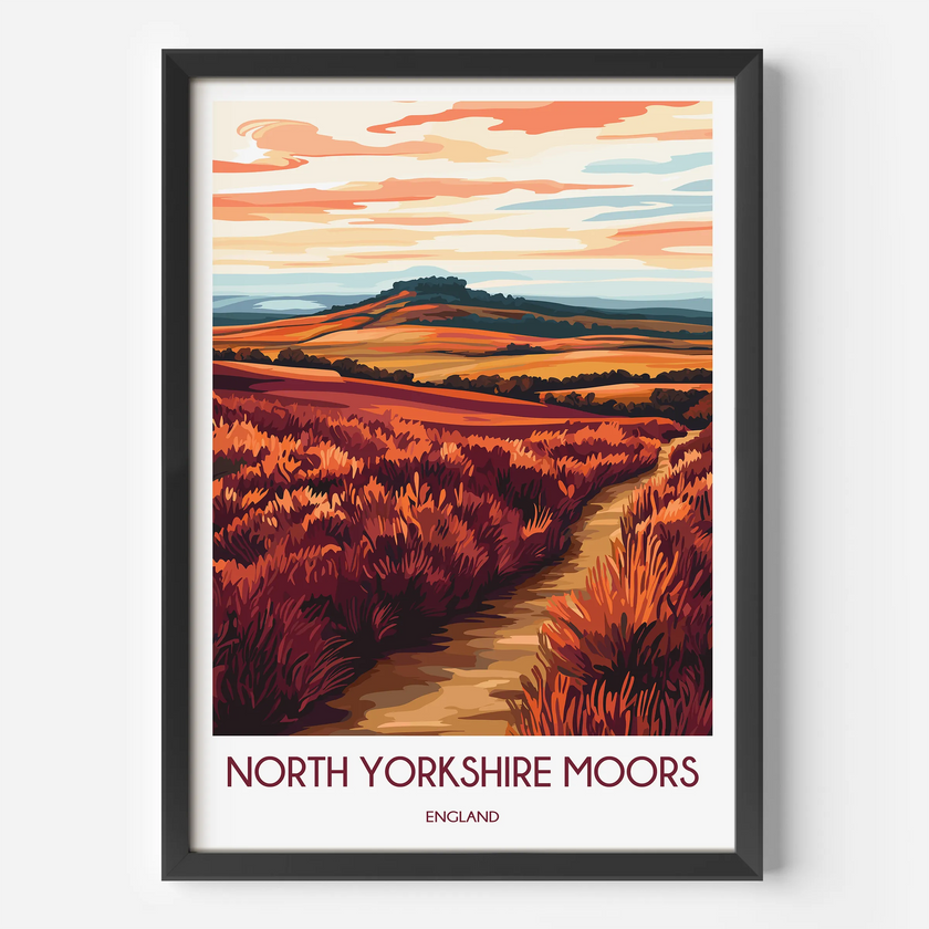 North Yorkshire Moors Minimalist Wall Art