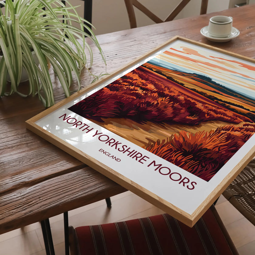 North Yorkshire Moors Vintage Style Print