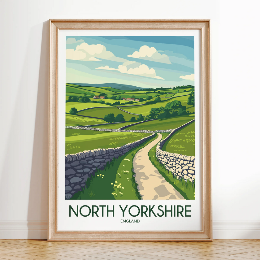 North Yorkshire Retro Travel Illustration