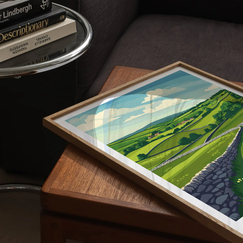 North Yorkshire Vintage Style Print