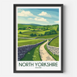 North Yorkshire Vintage Style Print