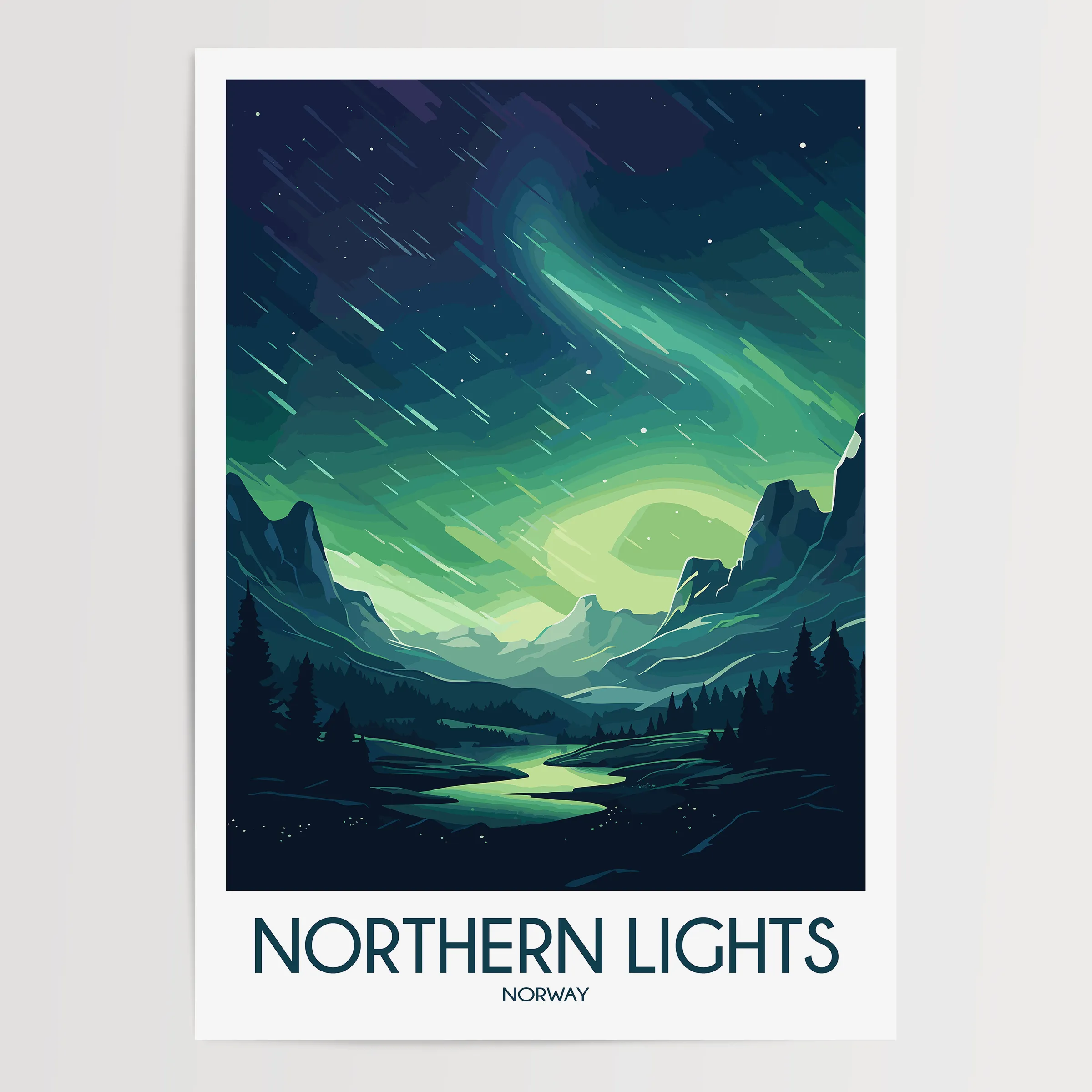 Northern Lights Minimalist Wall Art
