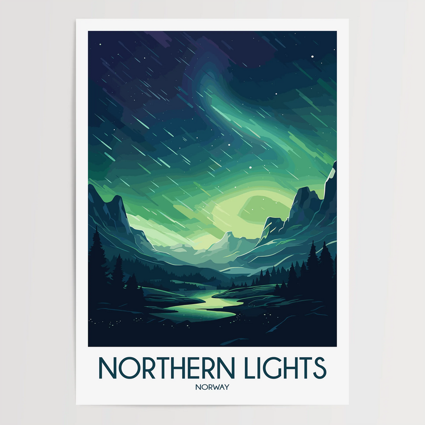 Northern Lights Minimalist Wall Art