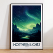 Northern Lights Vintage Style Print