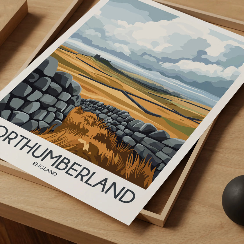 Northumberland Modern Travel Poster