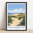 Northumberland Modern Travel Poster