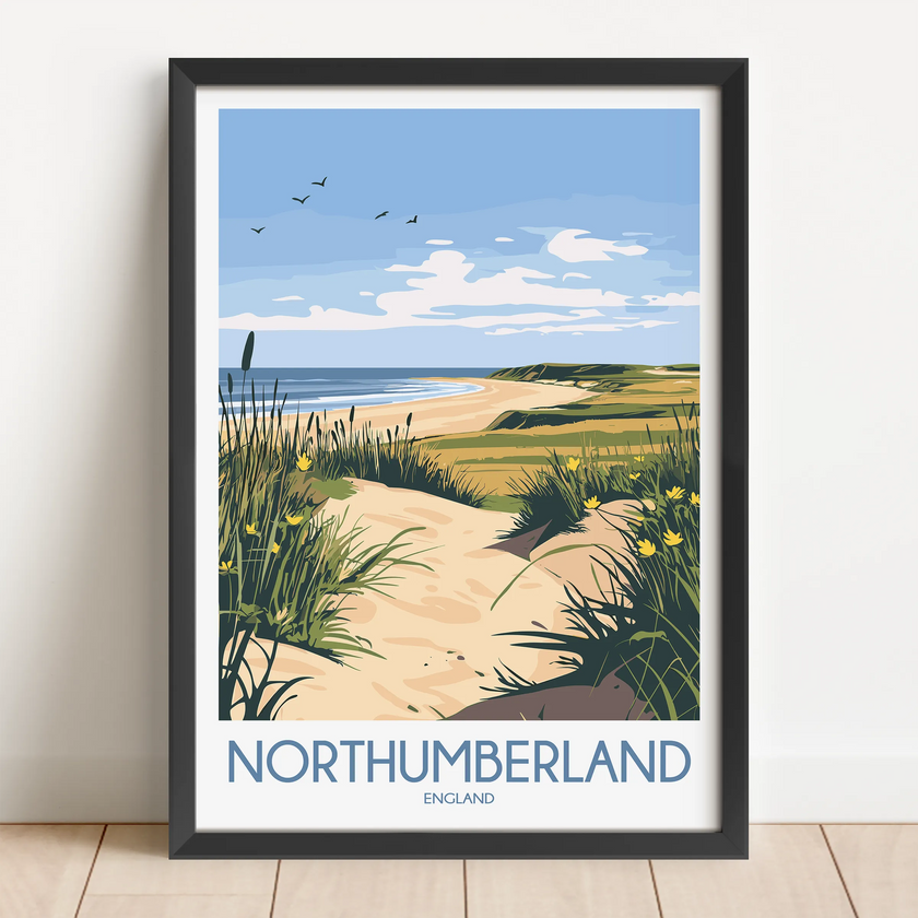 Northumberland Modern Travel Poster