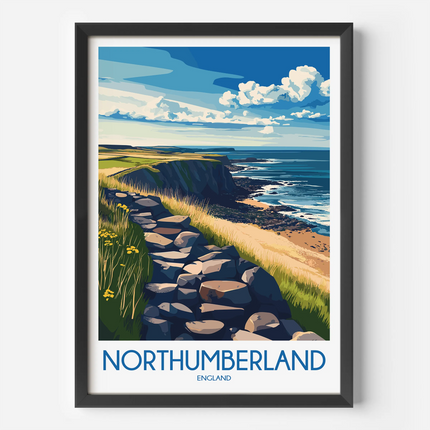 Northumberland Modern Travel Poster