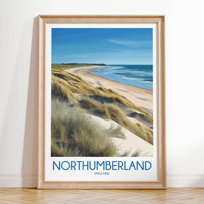 Northumberland Retro Travel Illustration