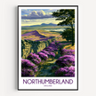 Northumberland Retro Travel Illustration