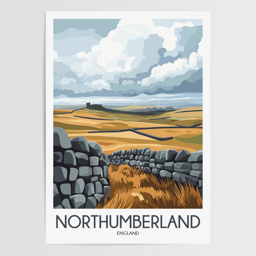 Northumberland Vintage Style Print