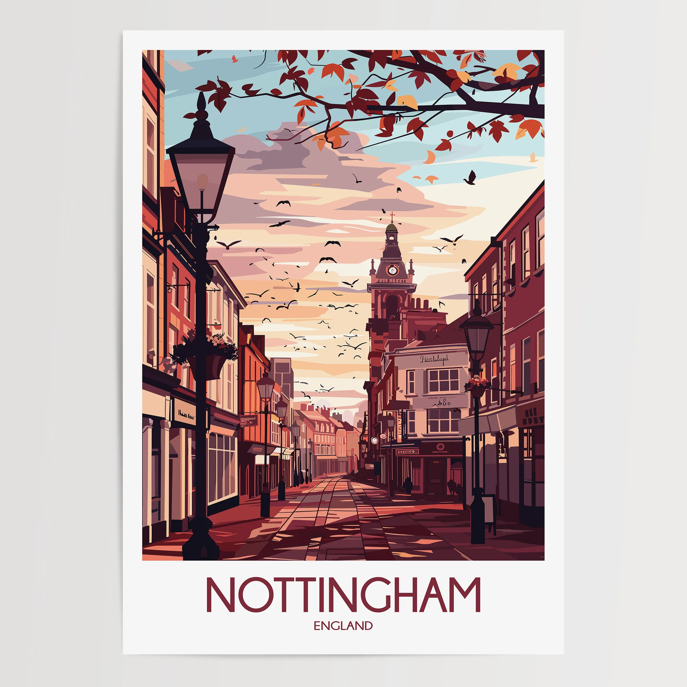 Nottingham Vintage Style Print