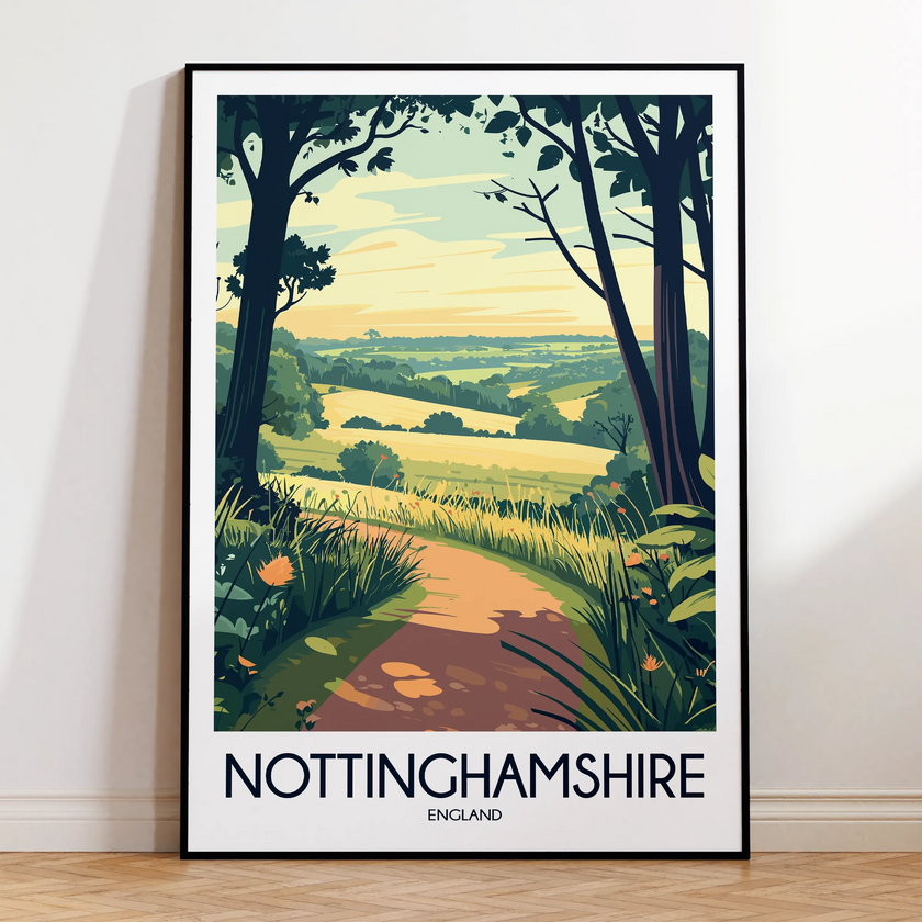 Nottinghamshire Modern Travel Poster
