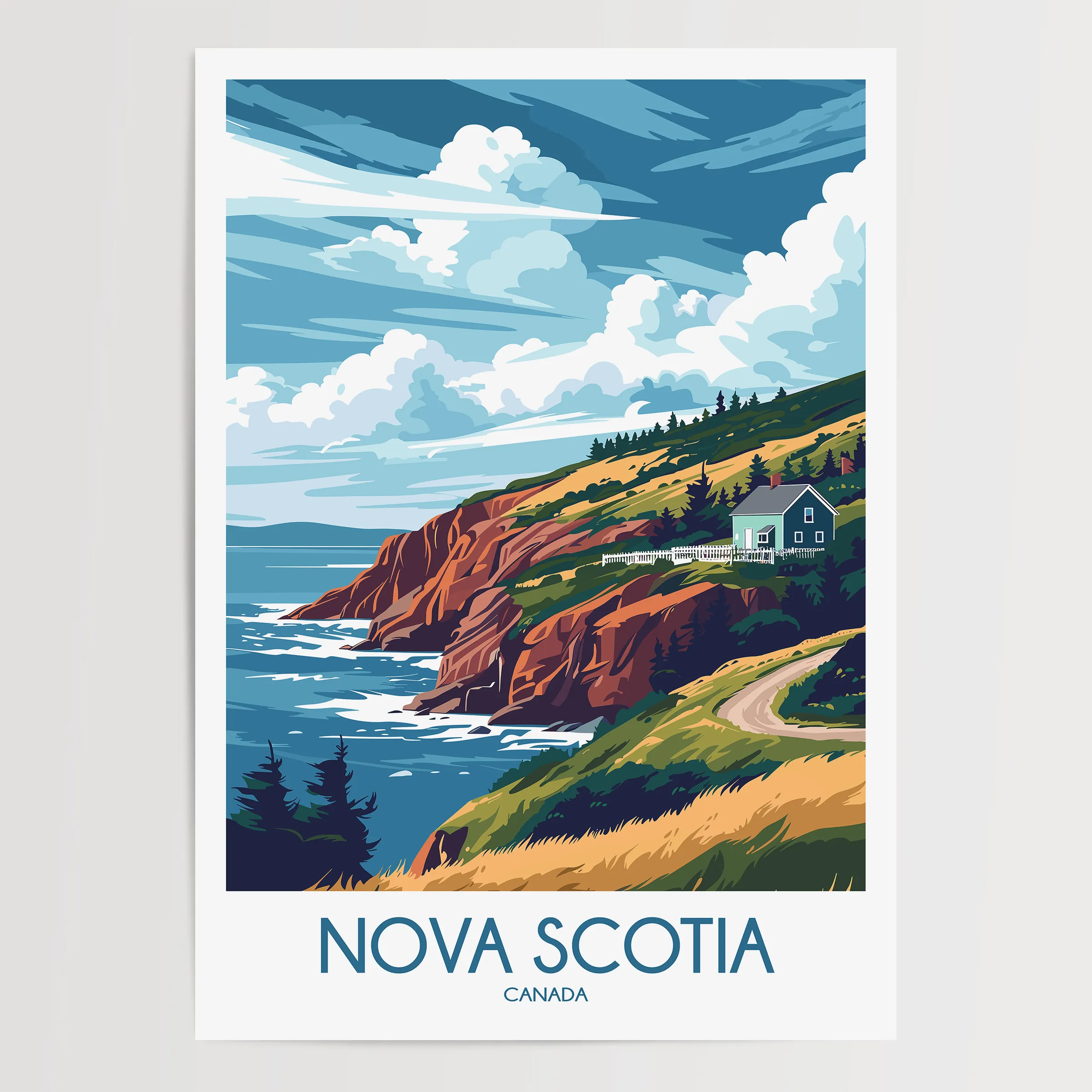Nova Scotia Vintage Style Print
