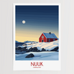 Nuuk Retro Travel Illustration