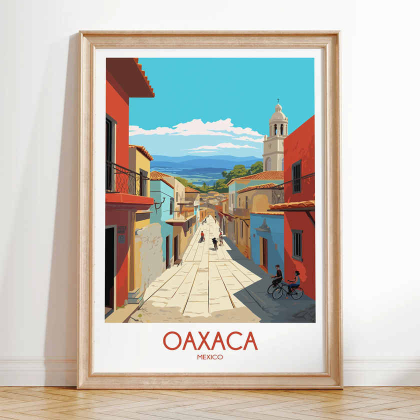 Oaxaca Retro Travel Illustration