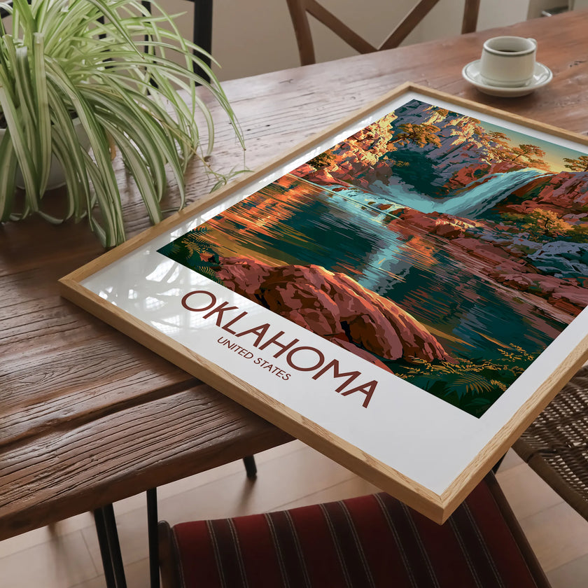Oklahoma Retro Travel Illustration