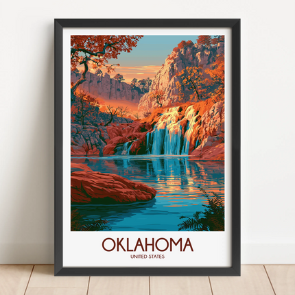 Oklahoma Retro Travel Illustration