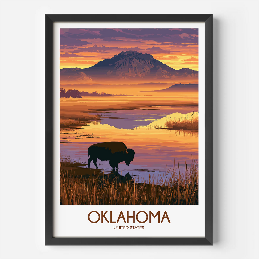 Oklahoma Retro Travel Illustration