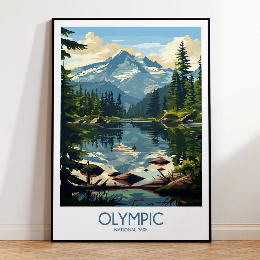 Olympic Retro Travel Illustration