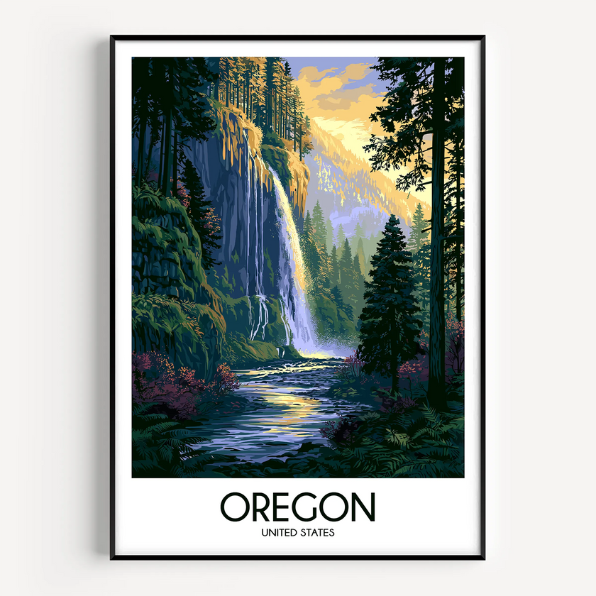 Oregon Modern Travel Poster