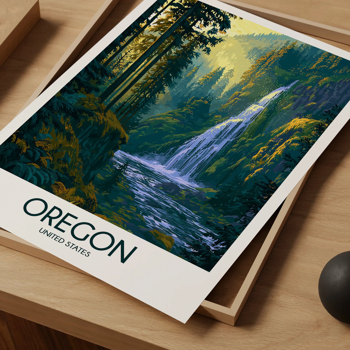 Oregon Retro Travel Illustration