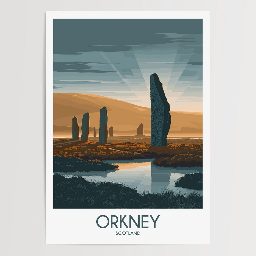 Orkney Modern Travel Poster