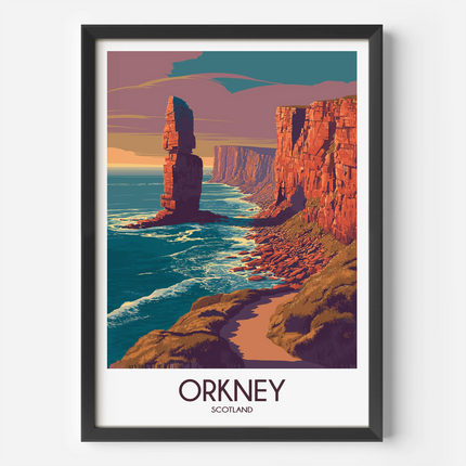 Orkney Modern Travel Poster